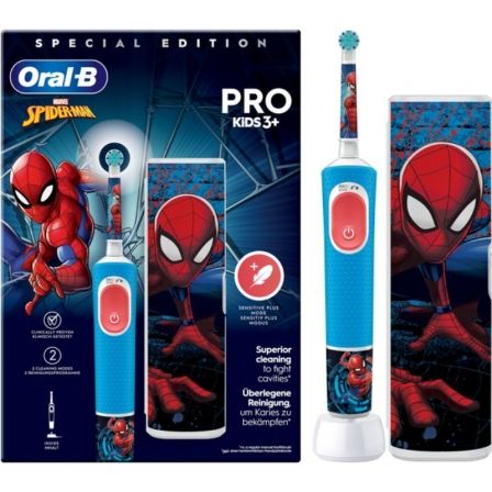Oral-B Pro Kids Spiderman Cepillo de dientes eléctrico con Estuche de Viaje